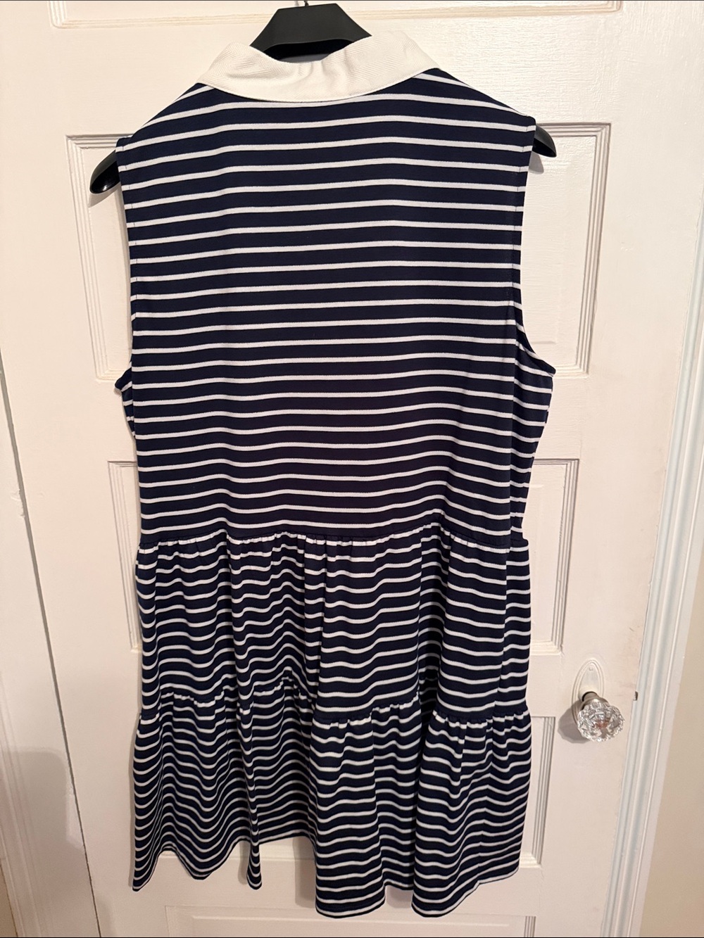 Nautica Navy and White Striped Sleeveless V-Neck dress - Picture 2 of 3
